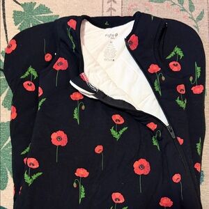 Kyte BABY Black and Red Floral Kids Pajamas Sleep Sack